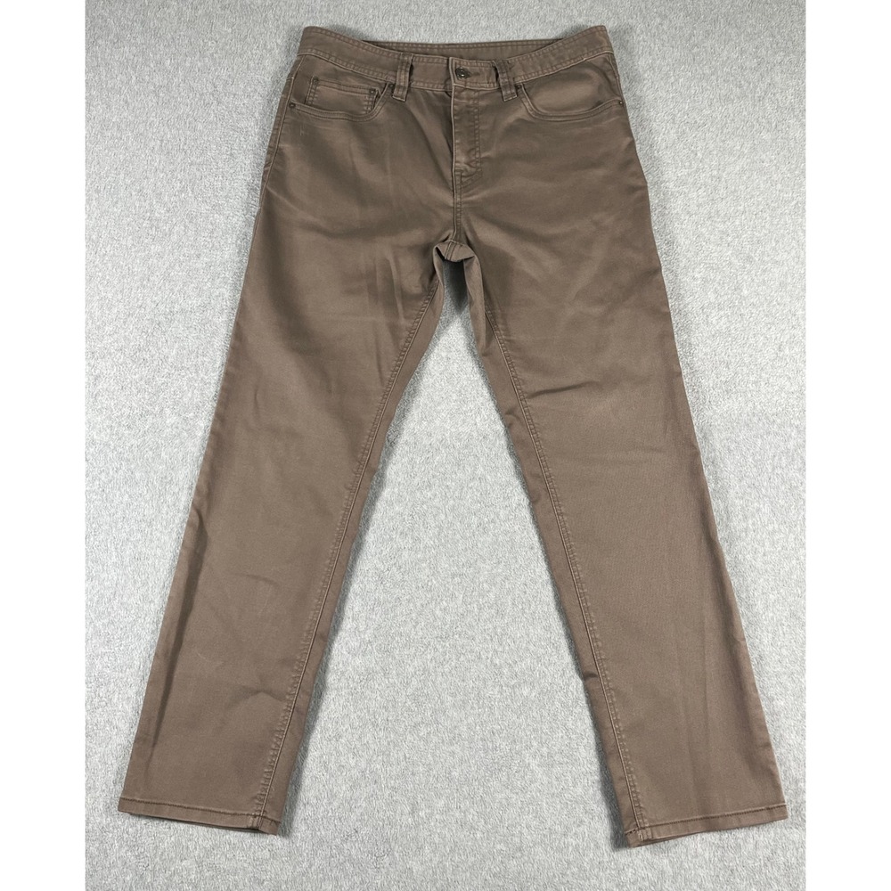 Prana Bridger Slim Fit Pants Mens 34x29.5 Brown Organic Cotton Blend M4BD30315